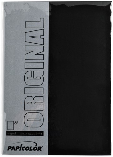 Kopieerpapier Papicolor A4 200gr ravenzwart 6 Vel-2