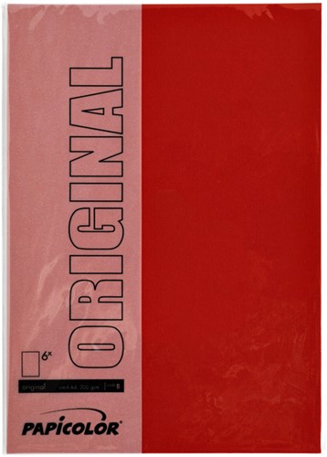 Kopieerpapier Papicolor A4 200gr rood 6 Vel-2