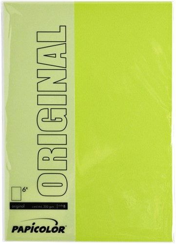 Kopieerpapier Papicolor A4 200gr appelgroen 6 Vel-2