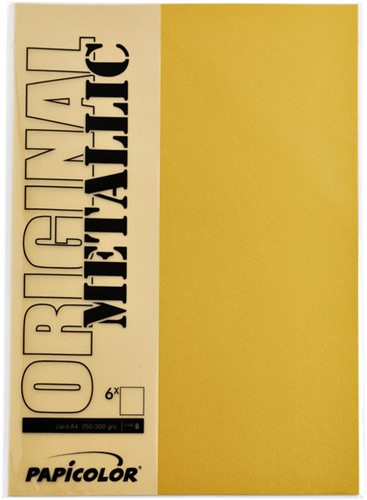 Kopieerpapier Papicolor A4 300gr goud 3 Vel-2
