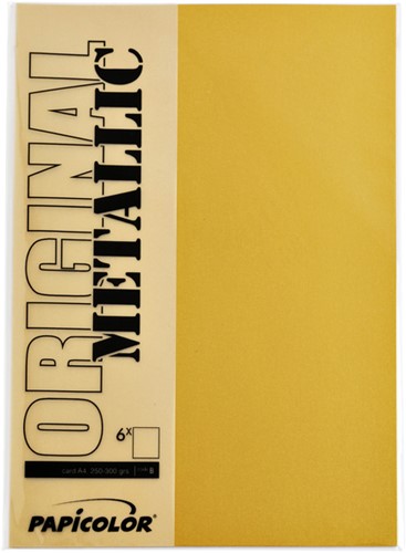 Kopieerpapier Papicolor A4 120gr 6 vel metallic goud-2