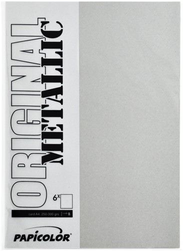 Kopieerpapier Papicolor A4 120gr zilver 6 Vel-2