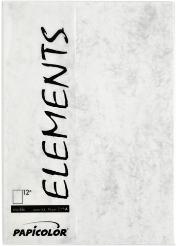 Kopieerpapier Papicolor A4 200gr marble grijs 6 Vel-2