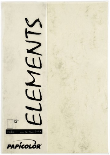 Kopieerpapier Papicolor A4 90gr marble ivoor 12 Vel-2