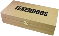 Tekendoos 27x15x8cm 3 vakken beukenhout 1 Stuk