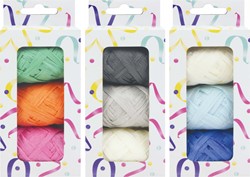Lint raffia assorti oranje groen roze 3 Stuk