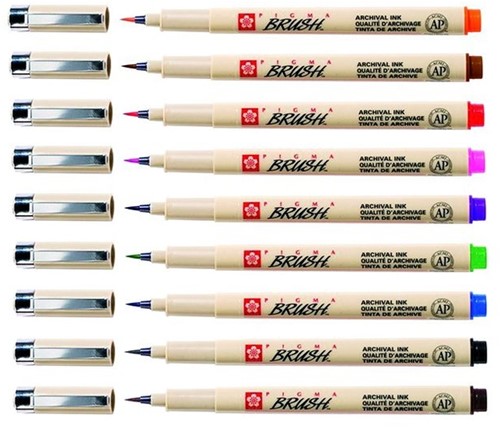 Penseelpen Brz Sakura pigma ass 9 Stuk-2