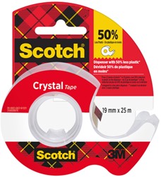 Plakband Scotch Crystal 600 19mmx25m tr + handdisp 1 Stuk