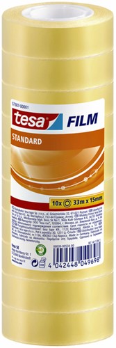Plakband tesafilm Standaard 33mx15mm tr 10 rol 10 Stuk