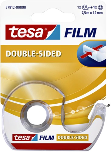 Tape tesafilm dubbelz 12mmx7.5m tr met dispenser 1 Stuk