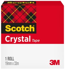 Plakband Scotch Crystal 600 19mmx33m transparant 1 Stuk