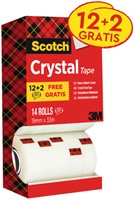 Plakband Scotch Crystal 600 19mmx33m tr 12+2 14 Stuk