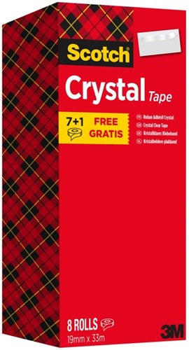 Plakband Scotch Crystal 600 19mmx33m tr 7+1 8 Stuk-2