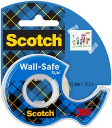 Plakband Scotch 19mmx16.5m Wall Safe + handdisp 1 Stuk