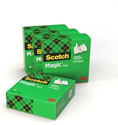 Plakband Scotch Magic 810 19mmx33m tr  4 rollen 4 Stuk