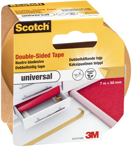Plakband Scotch universeel dubbelzijdige 50mmx7m 1 Stuk