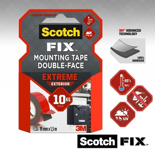 Plakband Scotch Extreme Exterior 19mm x 1,5m dubbelzijdig-2