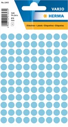 Etiket HERMA 1843 rond 8mm blauw 540stuks 5 Vel