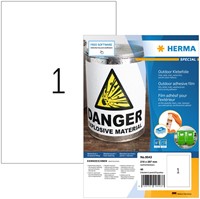 Etiket HERMA 9543 210x297mm A4 polyester 40st wit 40 Vel