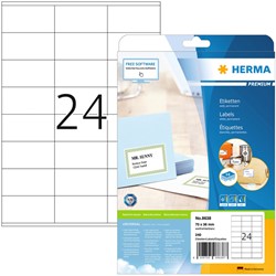Etiket HERMA 8638 70x36mm premium wit 240stuks 10 Vel