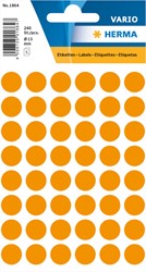Etiket HERMA 1864 rond 12mm fluor oranje 240stuks 5 Vel
