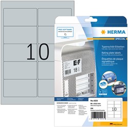 Etiket HERMA 4223 96x50.8mm folie zilver 250stuks 25 Vel