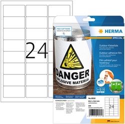 Etiket HERMA 9532 63.5x33.9mm weerbestendig wit 240 stuks