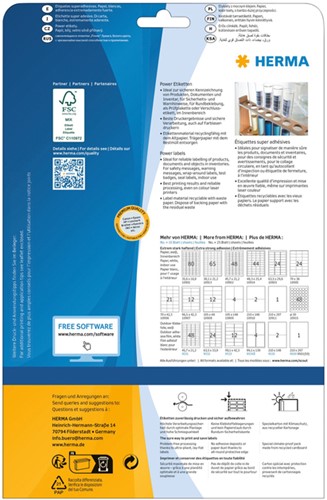 Etiket HERMA Power 10911 210x297mm wit 25 stuks-3