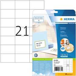Etiket HERMA 8634 70x42.3mm premium wit 210stuks 10 Vel