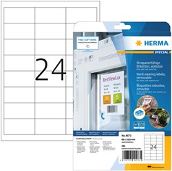 Etiket HERMA 4573 66x33.8mm folie wit 480st 20 Vel