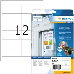 Etiket HERMA 4574 97X42.3mm folie wit 240st 20 Vel