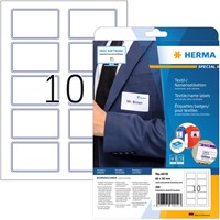 Naambadge etiket HERMA 4410 80x50 wit blauw 200st 20 Vel