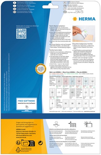 Naambadge etiket HERMA 4410 80x50 wit blauw 200st 20 Vel-3