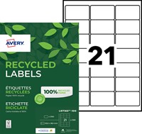 Etiket Avery LR7160-100 63.5x38.1mm recycled wit 2100 stuks-3