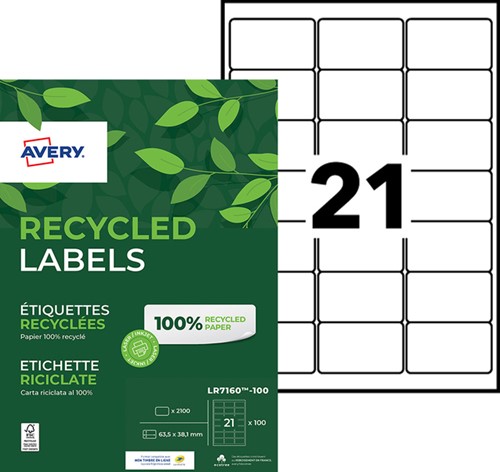 Etiket Avery LR7160-100 63.5x38.1mm recycled wit 2100 stuks-3