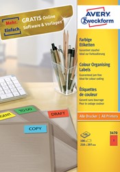 Etiket AZ 3470 210x297mm A4 rood 100stuks 100 Vel