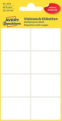 Etiket Avery 3075 32x23mm wit 60st 6 Vel