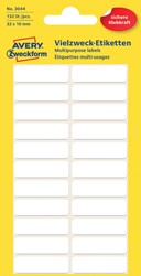 Etiket AZ 3044 32x10mm wit 132stuks 6 Vel