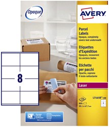 Etiket Avery L7165B 99.1x67.7mm blockout 800stuks 100 Vel