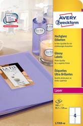 Etiket Avery L7769-40 99.1x139mm glans wt 160st 40 Vel