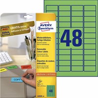 Etiket Avery L6040-20 45.7x21.2mm groen 960stuks 20 Vel