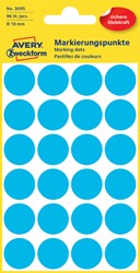 Etiket Avery 3005 rond 18mm blauw 96st 4 Vel