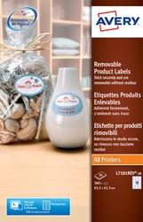 Etiket Avery L7101REV-20 63.5x42.3 mat wt 360stuks 20 Vel