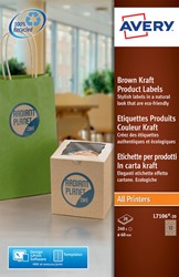 Etiket Avery L7106-20 60mm bruin 240st 20 Vel