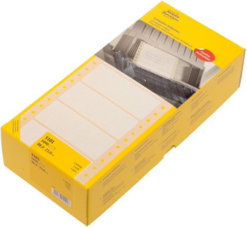 Etiket Avery 5101 88.9x23mm 1-baans wit 6000st 6000 etiket