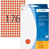 Etiket HERMA 2212 rond 8mm rood 5632 stuks-3