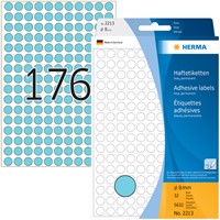 Etiket HERMA 2213 rond 8mm blauw 5632st 32 Vel-2