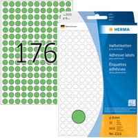 Etiket HERMA 2215 rond 8mm groen 5632stuks 32 Vel-2