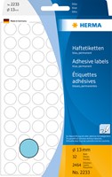 Etiket HERMA 2233 rond 13mm blauw 2464stuks 32 Vel