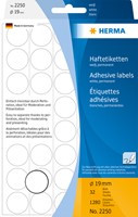 Etiket HERMA 2250 rond 19mm wit 1280st 32 Vel